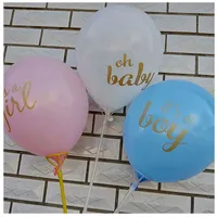 12inch Gender onthullen ballonnen feestdecor goud print hart oh baby het is een jongensmeisje latex ballons blauw roze wit opblaasbare helium lucht kinderen verjaardag globo's benodigdheden