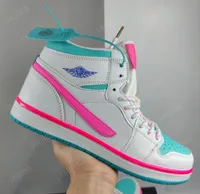 Sports Sneakers Shoes Retro Mid Digital Pink Mens Basketball Designer Blue Womens Running Jumpman 1 1S Aurora Green Miami GS 555112-102