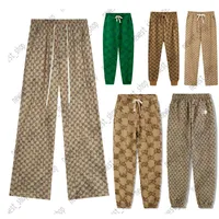 2022 Autumn Mens Pants Designer Luxury Khaki Green Sweatpants Joggers Jacquard Wide Leg Pant Double Letter Casual Letters