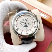 Classic Top Fashion Automatic Mechanical Self Winding Watch Men Gold Silver Dial Classic Moon Phase Design Wristwatch Causal Leather Strap Clock 562L