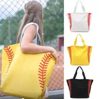 Faltbare Einkaufstasche gedruckt tragbare Handtaschen Baseball -Tasche Softball Basketball Fußball Volleyball Leinwand Taschen 8 Styles 929