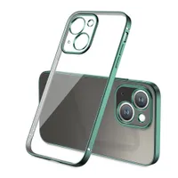 Luxury Square Plating Cases Glass Camera Protector For IPhone 14 14Pro Max 11 12 13Pro XR X XS Case Shockproof Clear Cover Full Camera Protect