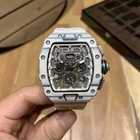Watch designer Luxury mens Mechanics Watches Richa Milles Wristwatch Business Leisure Carbon Fiber White Personalized Multifunctional Men&#039;s Automatic Mechanica