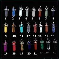 Other Natural Jewelry Pendant Assorted Stone Mixed Pillar Charms Chakra Pendants Necklaces For Women Wholesale Drop Delivery 2021 Vi Dhdzc