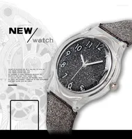 Wristwatches Digital Watches Gift Watch Women Transparent Plastic Case Silica Gel Ladies Clock Pink Sales Quartz