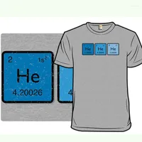 T-shirts masculins drôles à gaz rigolant hehehe helium coton chemise vintage hommes o-cou