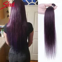 Human Hair Bulks Sleek Colored Bundles 30 Inch Purple Straight Remy Brazilian Extensions Blonde Single Wholesale