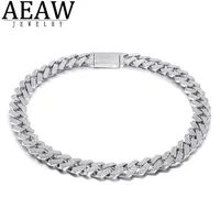 AEAW 18 Inch 925 Sterling Silver Gettion Iced Out Moissanite Diamond Hip Hop Cupan Rink Chain Miami Netclace Jewelry for Mens X0502784