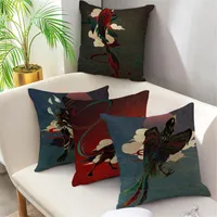 Pillow Fuwatacchi Cartoon Cover Japan Style Horse Bird Ethnic Decorative Throw Case Home Decor For Living Room Sofa Car