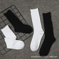 Men&#039;s Socks Fashion Men White Black Cotton Long Women Streetwear Crew Hip Hop Letter Calabasas Skateboard Novelty