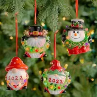 Christmas Pendant Resin Crafts LED Light String Christmas Tree Decoration Ornement intérieur Ornement en gros