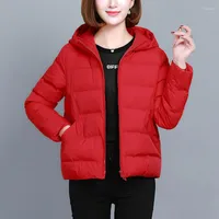 Women's Trench Coats 2022 Short Winter Jacket Women Oversize Parka Coat Warm Thick Cotton Loose Hooded Padded B26512