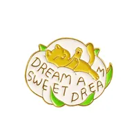 Süße Froschkatze Broschen für Frauen kreatives goldplattiertes Tierabzeichen kleiner Geschenkzubehör Brief Entspannen Sie keine faulen Reversstifte