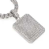 Fashion- Hop Necklace Jewelry Fashion Gold Iced Out Chain Full Rhinestone Dog Tag Pendant Necklaces273d