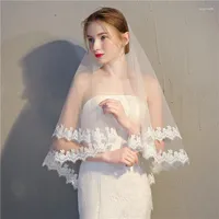 Bridal Veils NZUK Two Layer Lace Edge Wedding Veil 2022 Accessories Plus Size Veu De Noiva Voile Mariee