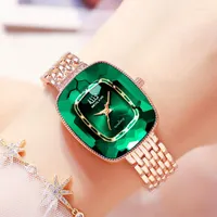 Muñecos para pulseras Wiilaa 2022 Green Diamond Style Luxury Women Quartz Watch Creative Unique Ladies Wrist para el reloj femenino Relogio Feminino
