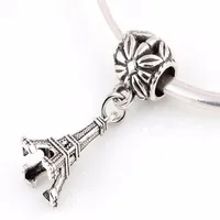 100pcs Eiffel Tower charm Big Hole bead European Pendant fit Pandora Bracelets Necklace DIY Jewelry Making226M