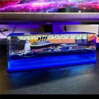 Decorative Objects Figurines Titanic Cruise Fluid Liquid Hourglass Living Room Ornaments Creative Ship Sea Office Decor Decompression Toys Gifts 220928