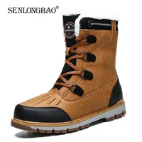 Boots Winter Keep warm Plush Snow Adult Fashion Non-slip Casual High Quality Waterproof Middle tube Men's Size 38-47 220929