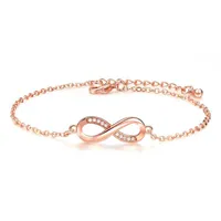 Bracelets Bangles for Women Popular Silver Color Endless Love Infinity Cubic Zirconia Rose gold Fashion Jewelry286S