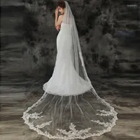Bridal Veils NZUK Long Lace Edge Veil With Comb 3 Meter Cathedral Wedding Bride Accessories Mantilla Dress