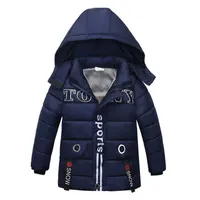 Down Coat Winter Kids Baby Down Cotton Jacket Plus fleece Thicked 2021 New Fashion Toddler Hooded Warm Outerwear Coat Kids Boy Clothes T220929