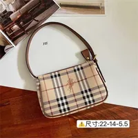 new burbrerys bags 2022 spring and summer new medieval war horse mahjong Bag Fashion versatile one shoulder bag French stick women's bag foreign style lattice yzl