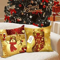 Christmas Decorations Cushion Cover Merry For Home 2020 Ornament Xmas Gift Navidad Happy New Year 2021 T220927