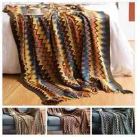 s Knitted Cotton Gauze Bohemian Sofa Towel Summer Air Conditioner Blanket Ethnic Leisure Bed Cover Soft Sheet Home New 0929