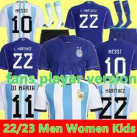 2022 Maglie da calcio Argentina 22 23 J.Alvarez Dybala Messis Di Maria Kun Martinez Maradona Shirt Football Men Kid Kit Fan Fan Player Versione