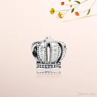 NEW Classical 925 Sterling Silver Crown Charm Set Original Box for Pandora DIY Bracelet European Beads Charms Jewelry accessories240E