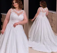 Plus Size Bridal Gown Bohemian Wedding Dresses V Neck Appliqued Sleeveless Beach Ruffle Sweep Train Custom Made Abiti Da Sposa Vestido De Novia
