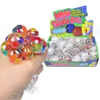 Decompression Toy 5.0CM Colorful Beads Mesh Squish Grape Ball Fidget Toy Anti Stress Venting Squishy Balls Squeeze Anxiety Reliever