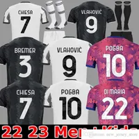 팬 플레이어 버전 축구 유니폼 2021 2022 홈 유벤투스 디 마리아 블라 하코비치 킨 포그 바 chiesa 맥 케니 Locatelli Jerseys 21 22 Juve Kits