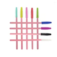Makeup Brushes 50 Pcs Silicone Gel Eyelash Brush Mascara Pink Wands Eye Lashes Extension Tool Professional Beauty Supplies