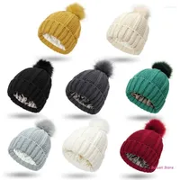 Beanies Fashion Knitted Hat Solid Color W  Pompom Foldable Thick Casual Fall Winter
