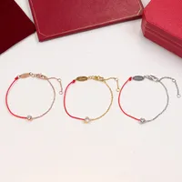High quality stainless steel designer bangles Colored rope Red Thread Redline Bracelet Half chain ropes fashion jewelry lady party gifts