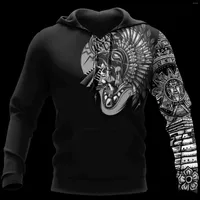 Men's Hoodies Aztec Mexican Tattoo 3D Full Printed Unisex Deluxe Hoodie Men Sweatshirt Streetwear Zip Pullover Casual Jacket Tracksuit-411