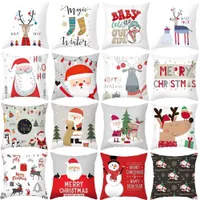 Juldekorationer patimat älg Santa Claus Cushion Cover Merry Ornament 2022 Xmas Navidad Gift till Home T220927