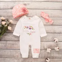 Newborn Baby Girl Romper Long Sleeve Baby Rompers Winter Baby Girls Clothes Toddler Girl Romper Infant Jumpsuit 3Pcs Set302h