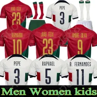 2022 Portoghese maglia calcistica Bruno Fernandes Diogo J. Danilo Portuguesa J. Otavio Ronaldo Joao Felix Shirt da calcio Bernardo Portugieser Men Kit Kit Set