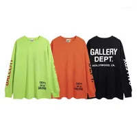 Galleries Dept Designer t Shirt Pullover High Street Fluorescent Long Sleeve Men's Women's Letter Sports Niche Versatile Loose T-shirt Trend CFS0