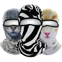 Cycling Caps Masks 3D Animal Print Balaclava Breathable Dog Cat Skullies Full Face Mask Windproof Ski Cycling Motorcycle Helmet Liner Men Women Cap T220928