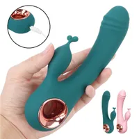 Massager Penis Cock USB Oplaadbare Dildo Rabbit Vibrator Sex Toys voor WO