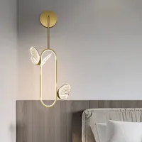 Lampy ścienne Butterfly LED Nordic Hal oświetlenie Nowoczesne światło łóżka sypialnia wystrój domu na ścianę