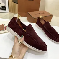 New Suede Dress Shoes Men Round Toe Casual Comfort Slip On Flat Summer Walk Driving A17