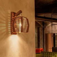 Lampor Creative Vintage Chinese Bamboo Lamp E27 Wall Sconce Aisle Corridor Hotel Ktichen Dinging Room Restaurant Cafe Light 0929
