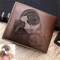 Wallets Personalized Wallets Men High Quality PU Leather for Him Engraved Wallets Men Short Purse Custom Photo Wallet Luxury Men Gift L220929