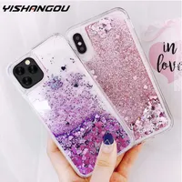 Cell Phone Cases For iPhone 14 Pro Max Love Heart Glitter Case For iphone 11 12 13 Pro Max X XR XS 7 8 Plus Liquid Quicksand Bling Sequins Cover T220929