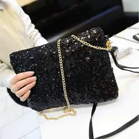 Fashion Ladies Glitter Sequins Handbag Messenger Bag Sparkling Party Evening Envelope Clutch Bag Wallet Tote Purse Shoulder Bag MM244x